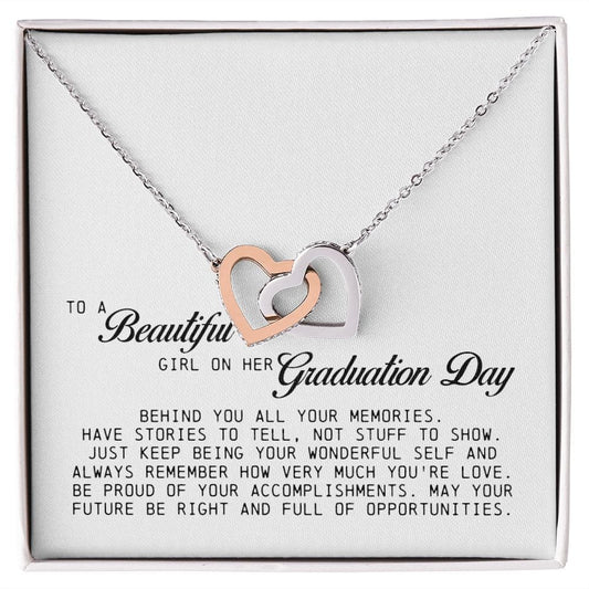 To a Beautiful Girl on Her Graduation Day, Interlocking Hearts Necklace