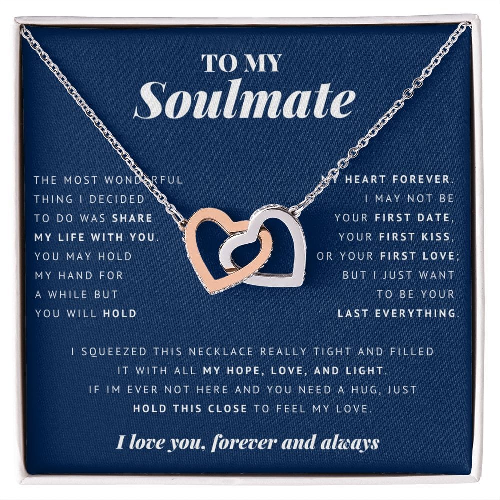Interlocking Hearts Necklace, To My Soulmate