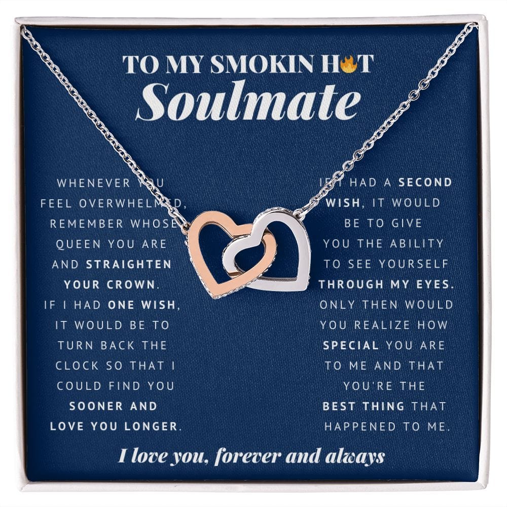 To My Smokin Hot Soulmate, Interlocking Hearts Necklace