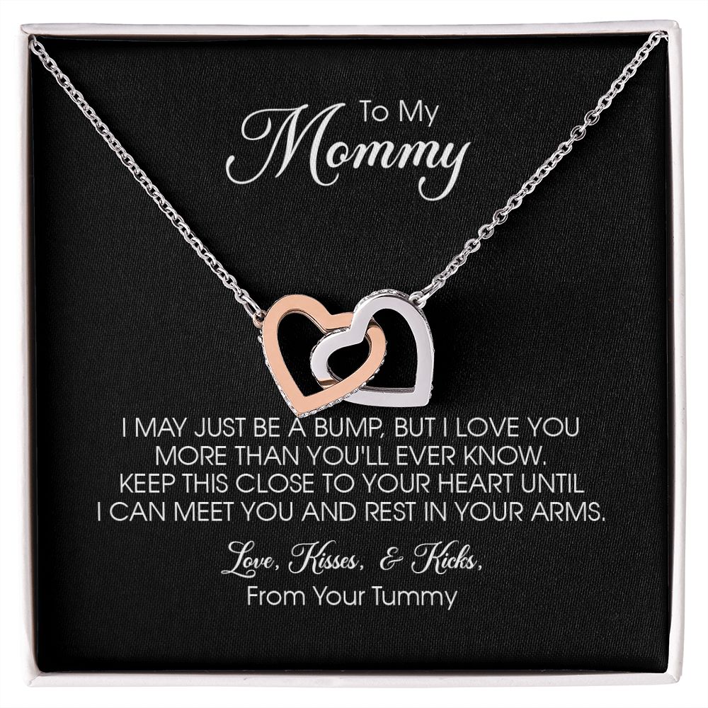 Mommy to Be Gift, Interlocking Hearts Necklace, Mother's Day Gift for Pregnant Woman