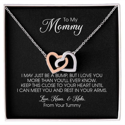 Mommy to Be Gift, Interlocking Hearts Necklace, Mother's Day Gift for Pregnant Woman