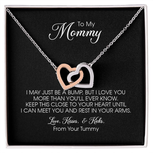 Mommy to Be Gift, Interlocking Hearts Necklace, Mother's Day Gift for Pregnant Woman