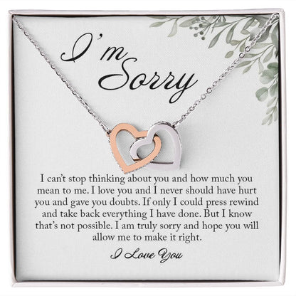 Interlocking Hearts Necklace, I'm Sorry Gift