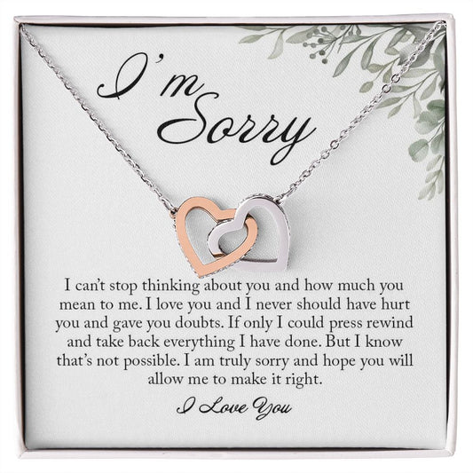 Interlocking Hearts Necklace, I'm Sorry Gift