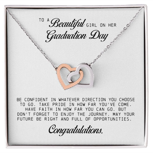 To a Beautiful Girl on Her Graduation Day, Interlocking Hearts Necklace