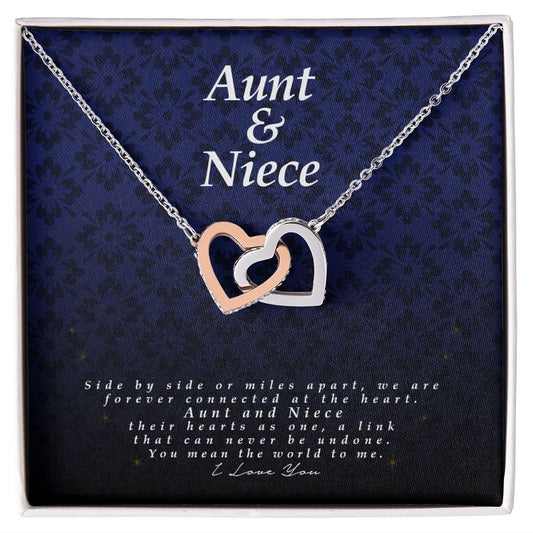 Aunt and Niece Gift, Interlocking Hearts Necklace