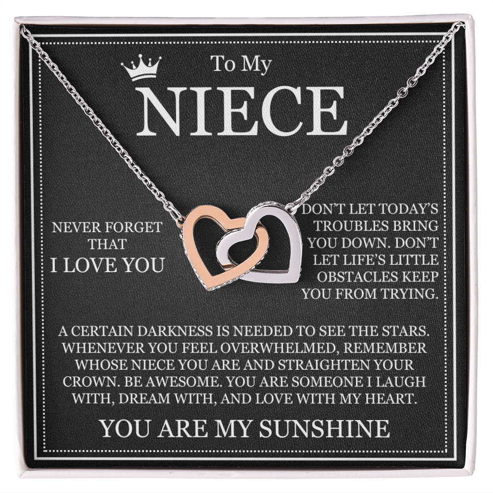 Interlocking Heart Necklace - To My Niece