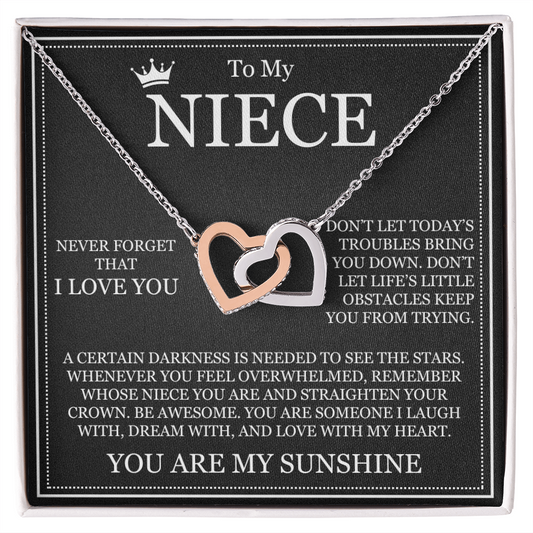 Interlocking Heart Necklace - To My Niece