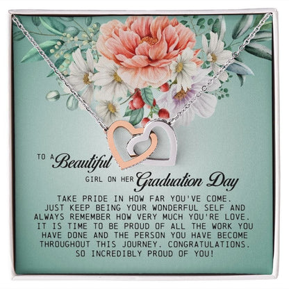 To a Beautiful Girl on Her Graduation Day, Interlocking Hearts Necklace