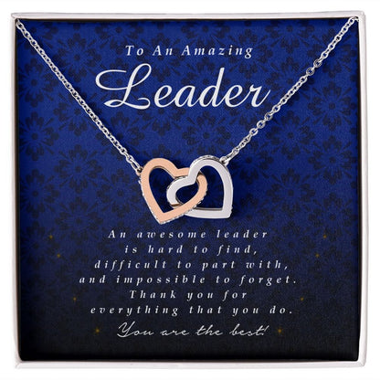 To An Amazing Leader, Interlocking Hearts Necklace