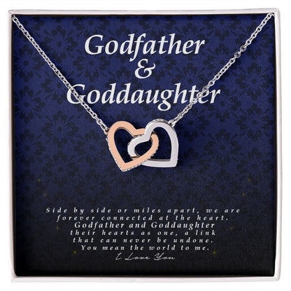 Goddaughter Gift from Godfather, Interlocking Hearts Necklace