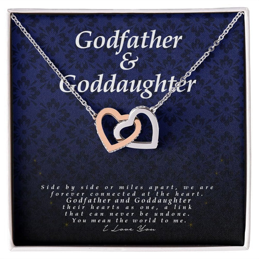 Goddaughter Gift from Godfather, Interlocking Hearts Necklace