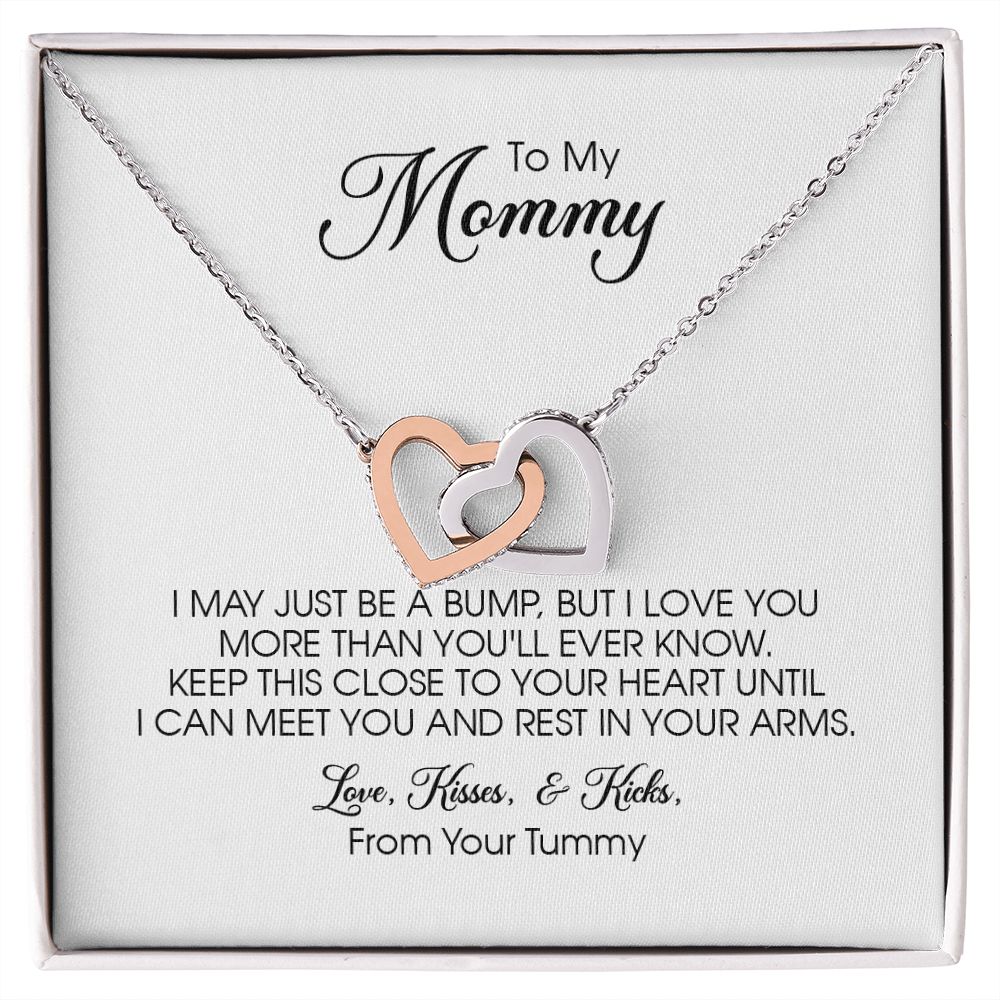 Mommy to Be Gift, Interlocking Hearts Necklace, Mother's Day Gift for Pregnant Woman