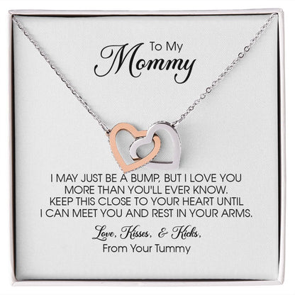 Mommy to Be Gift, Interlocking Hearts Necklace, Mother's Day Gift for Pregnant Woman