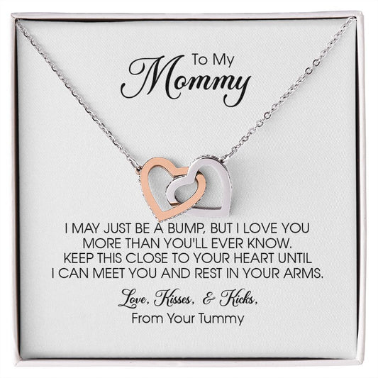 Mommy to Be Gift, Interlocking Hearts Necklace, Mother's Day Gift for Pregnant Woman