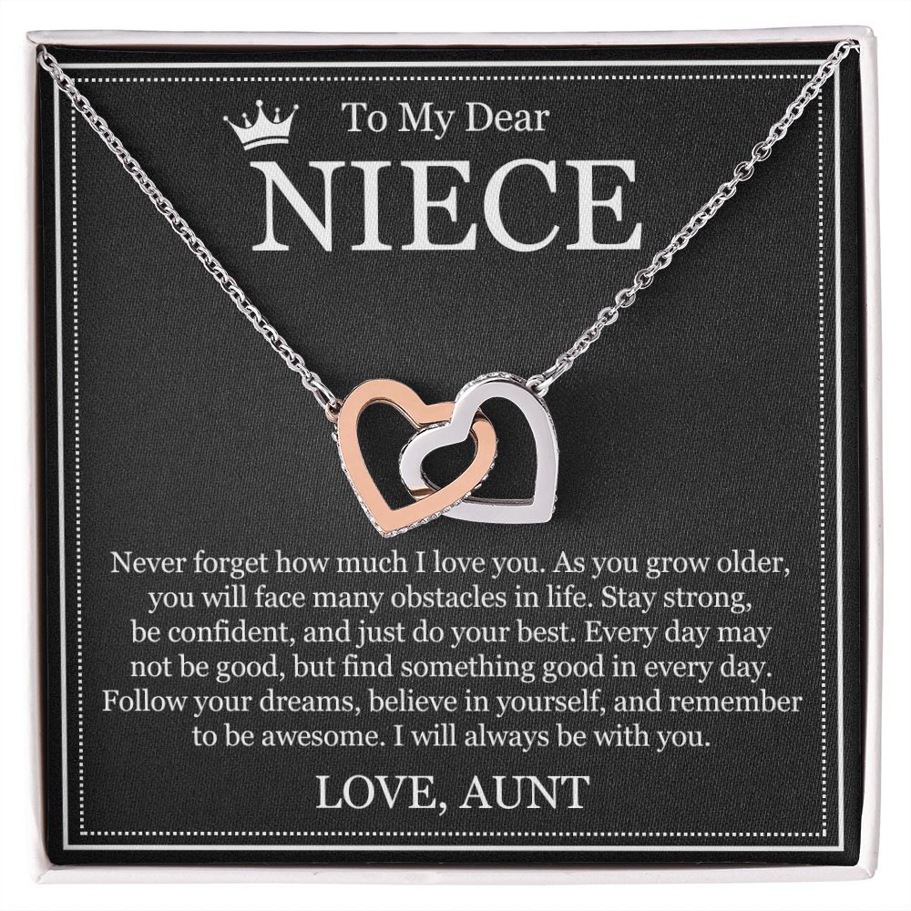 Interlocking Heart Necklace - To My Dear Niece
