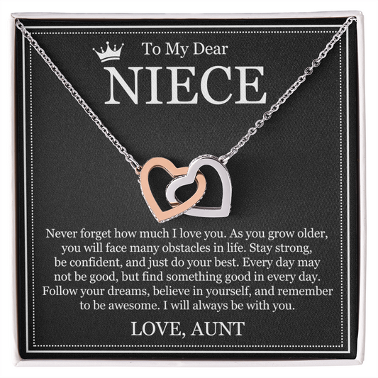 Interlocking Heart Necklace - To My Dear Niece