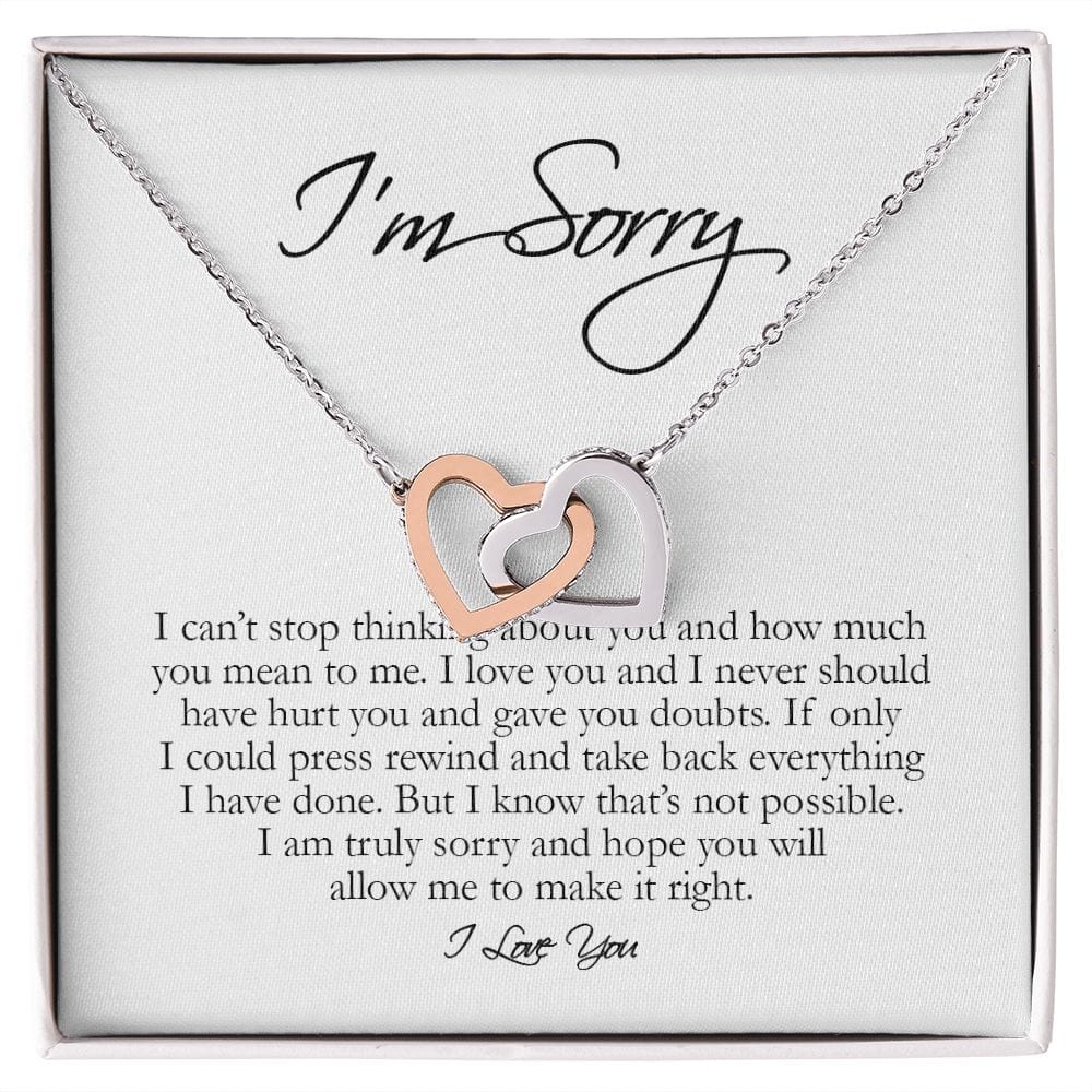 I'm Sorry Gift, Interlocking Hearts Necklace