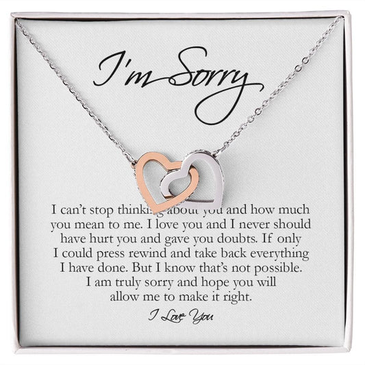 I'm Sorry Gift, Interlocking Hearts Necklace