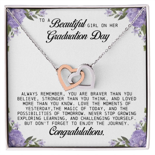 To a Beautiful Girl on Her Graduation Day, Interlocking Hearts Necklace