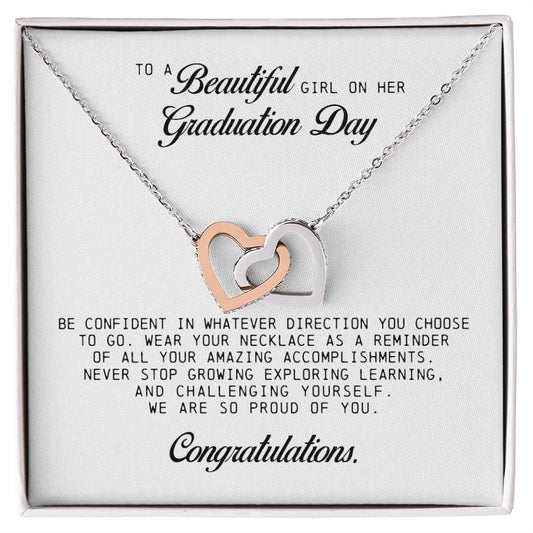 To a Beautiful Girl on Her Graduation Day, Interlocking Hearts Necklace