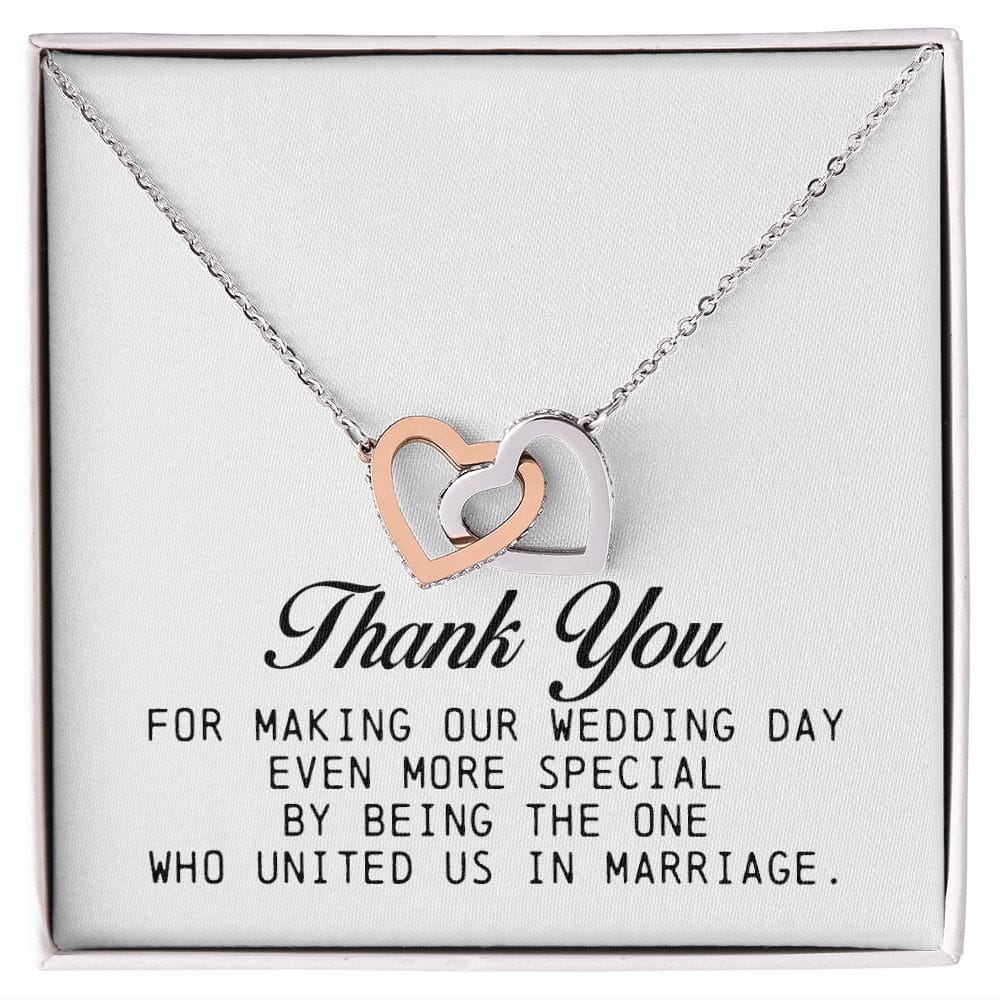 Interlocking Hearts Necklace, Marriage Officiant Gift