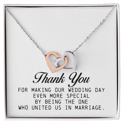 Interlocking Hearts Necklace, Marriage Officiant Gift
