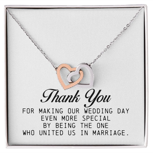 Interlocking Hearts Necklace, Marriage Officiant Gift