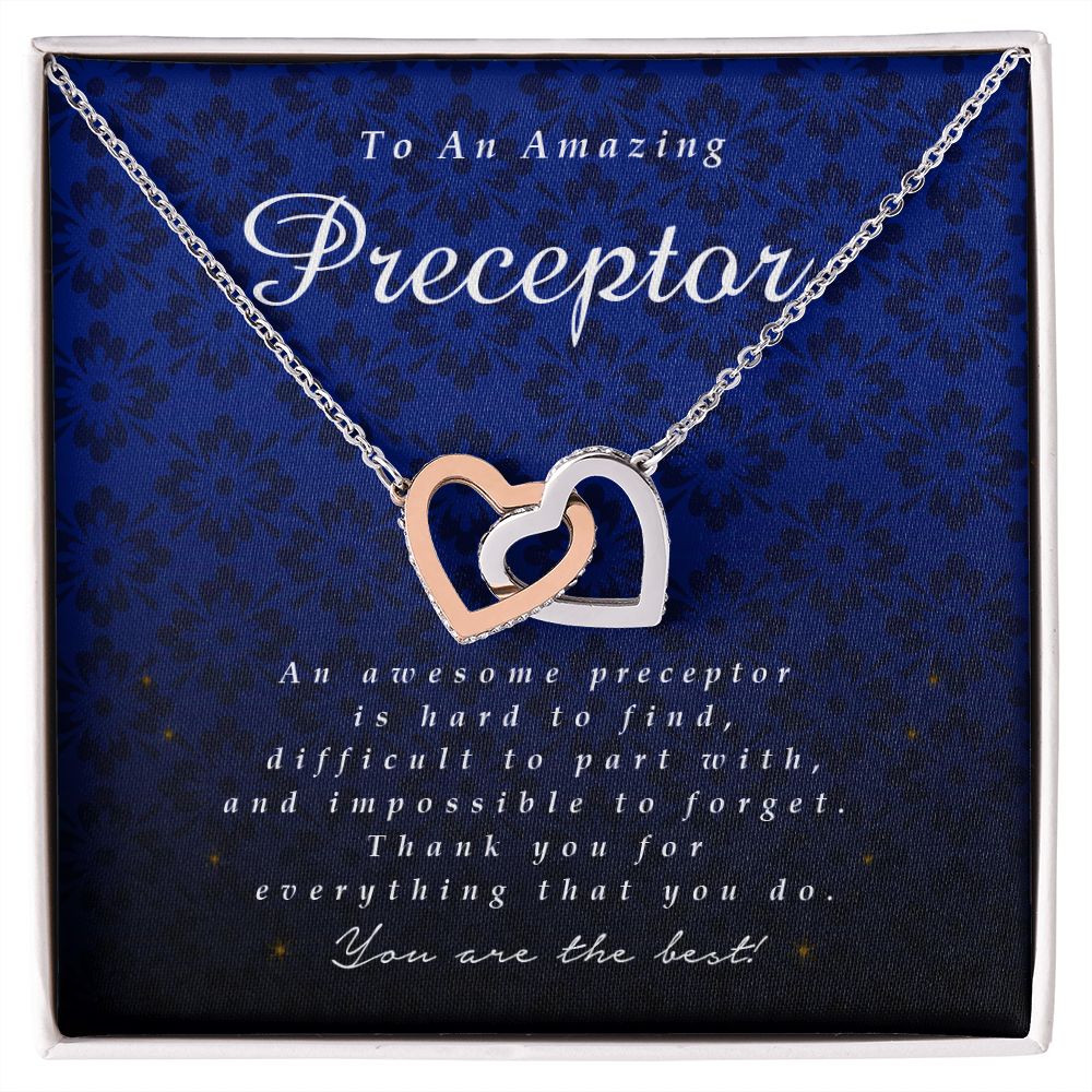 Interlocking Hearts Necklace, To An Amazing Preceptor