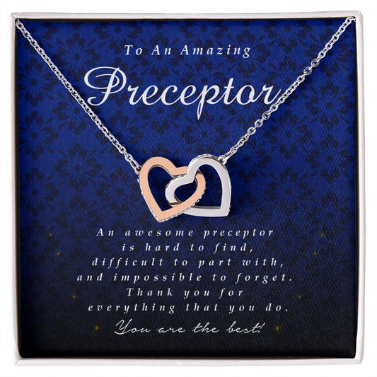 Interlocking Hearts Necklace, To An Amazing Preceptor