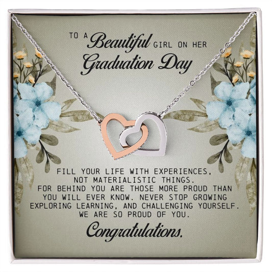 To a Beautiful Girl on Her Graduation Day, Interlocking Hearts Necklace
