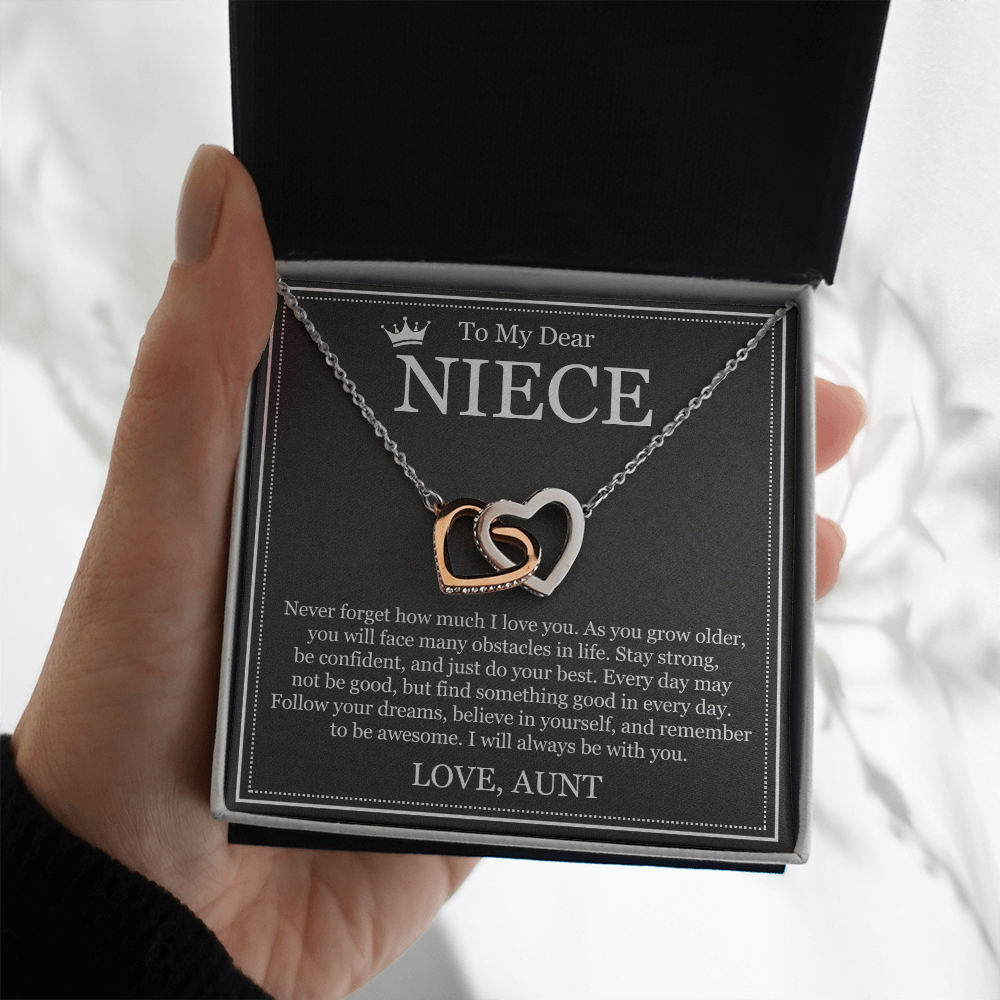 Interlocking Heart Necklace - To My Dear Niece