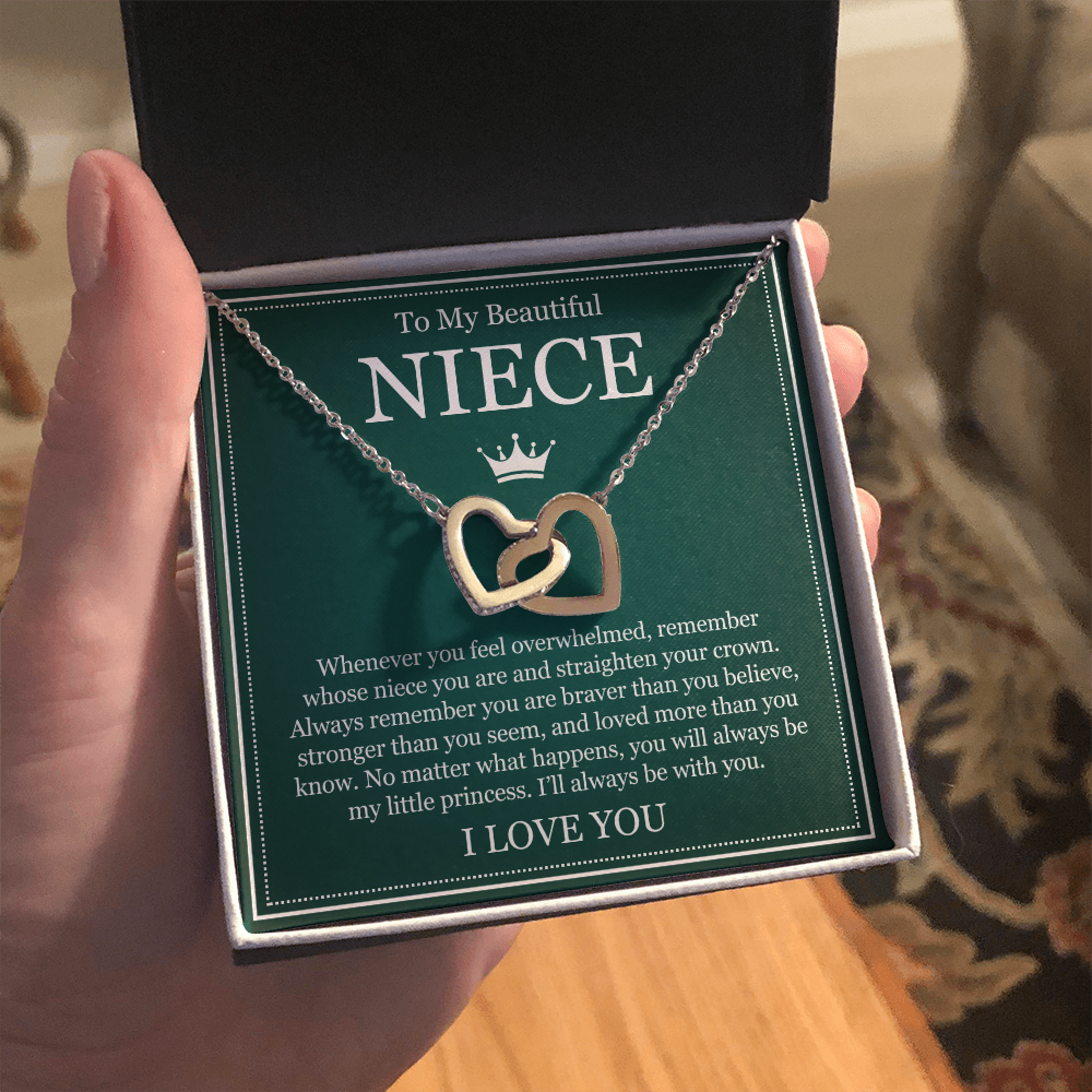 Interlocking Hearts Necklace - To My Beautiful Niece