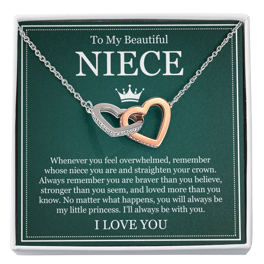 Interlocking Hearts Necklace - To My Beautiful Niece