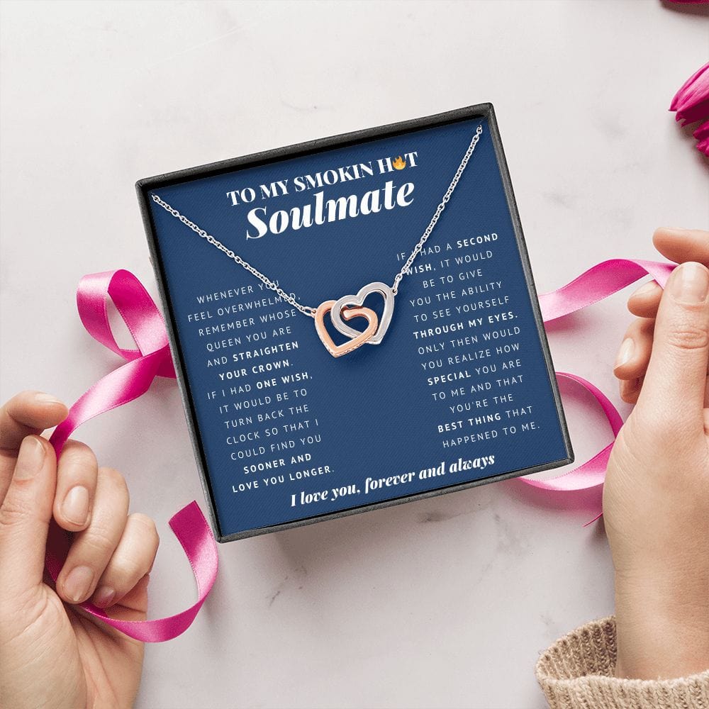To My Smokin Hot Soulmate, Interlocking Hearts Necklace