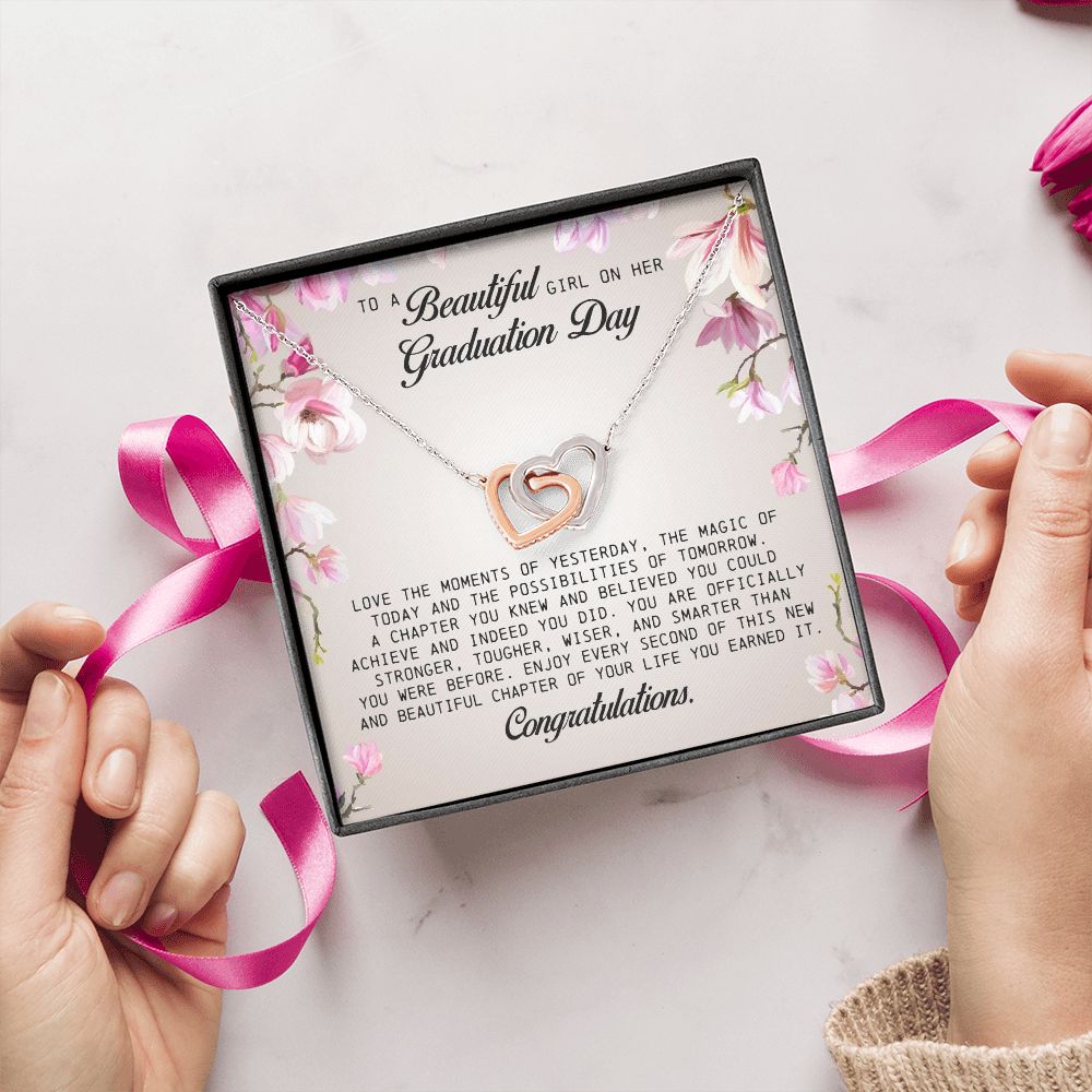 To a Beautiful Girl on Her Graduation Day, Interlocking Hearts Necklace