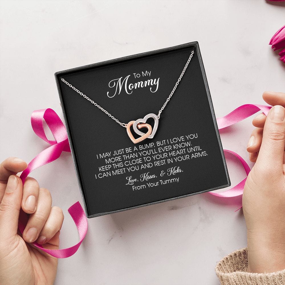 Mommy to Be Gift, Interlocking Hearts Necklace, Mother's Day Gift for Pregnant Woman