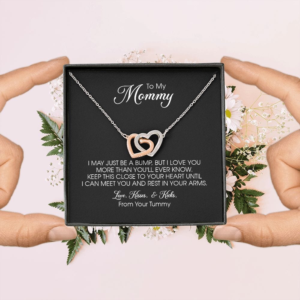 Mommy to Be Gift, Interlocking Hearts Necklace, Mother's Day Gift for Pregnant Woman