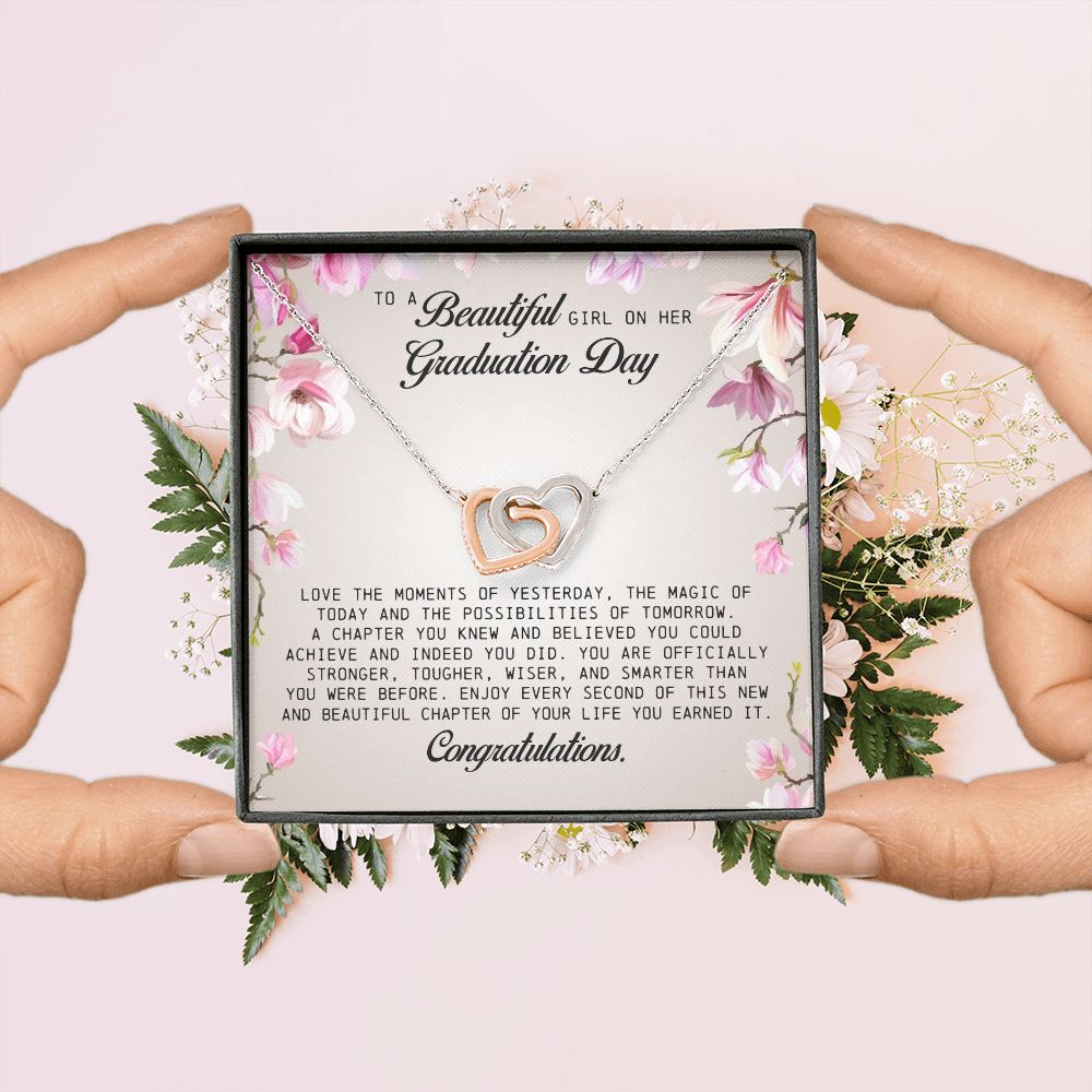 To a Beautiful Girl on Her Graduation Day, Interlocking Hearts Necklace