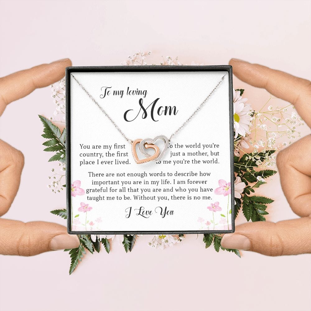 Interlocking Hearts Necklace, To My Loving Mom