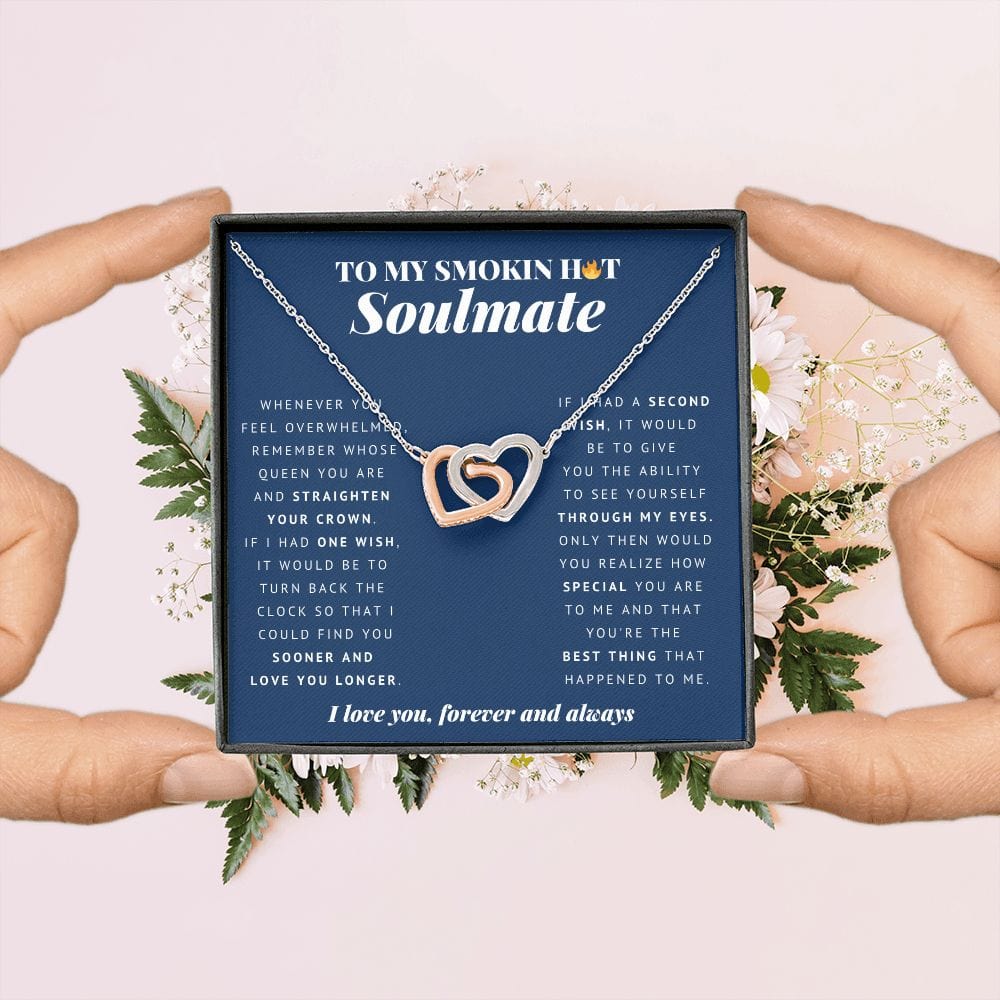 To My Smokin Hot Soulmate, Interlocking Hearts Necklace
