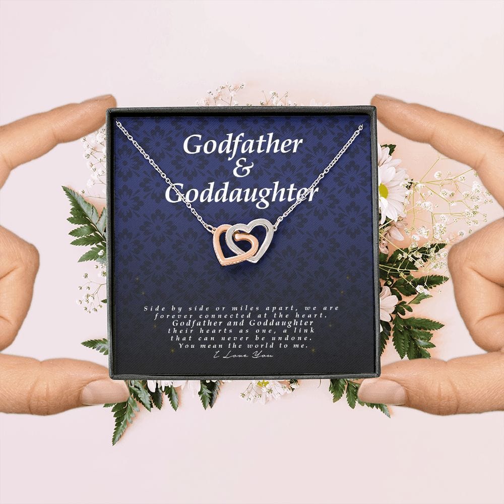 Goddaughter Gift from Godfather, Interlocking Hearts Necklace