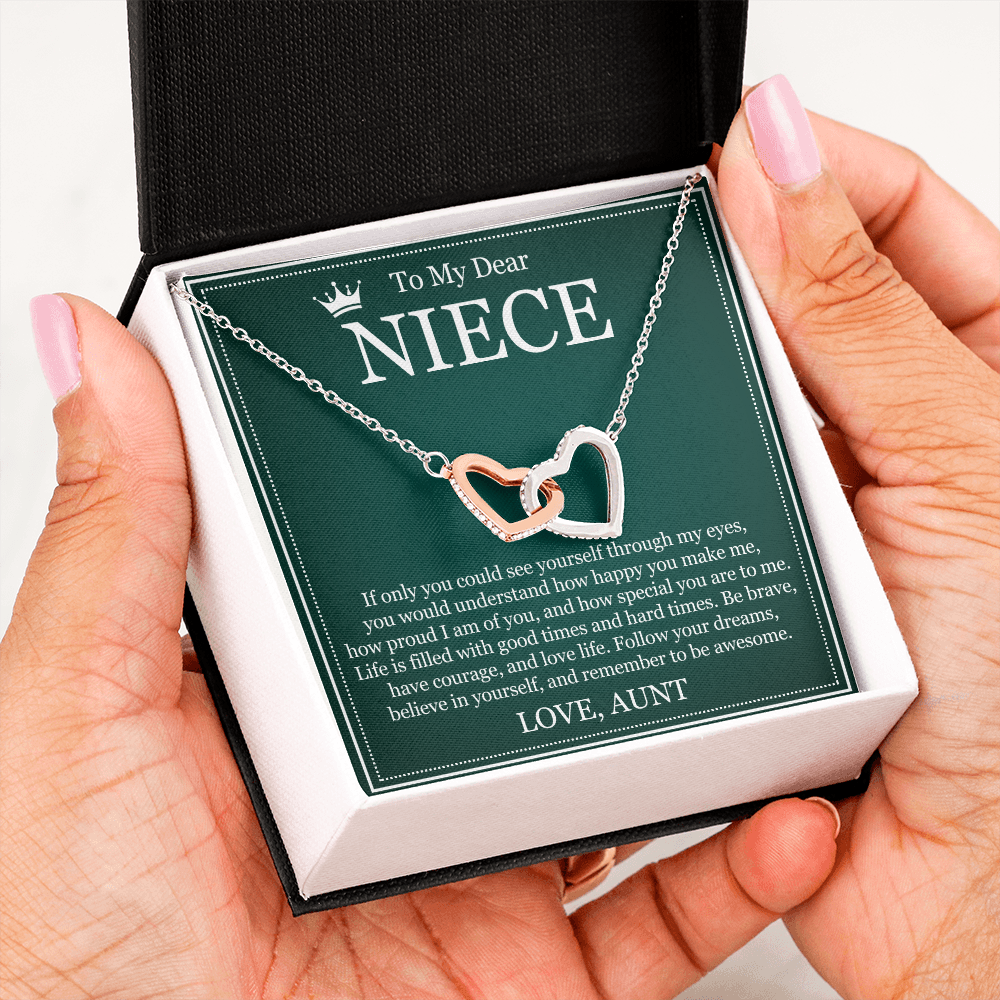 Interlocking Heart Necklace - To My Dear Niece