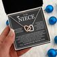 Interlocking Hearts Necklace - To My Niece "Never Forget How Much I Love You"