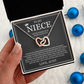 Interlocking Hearts Necklace - To My Niece "Never Forget How Much I Love You"