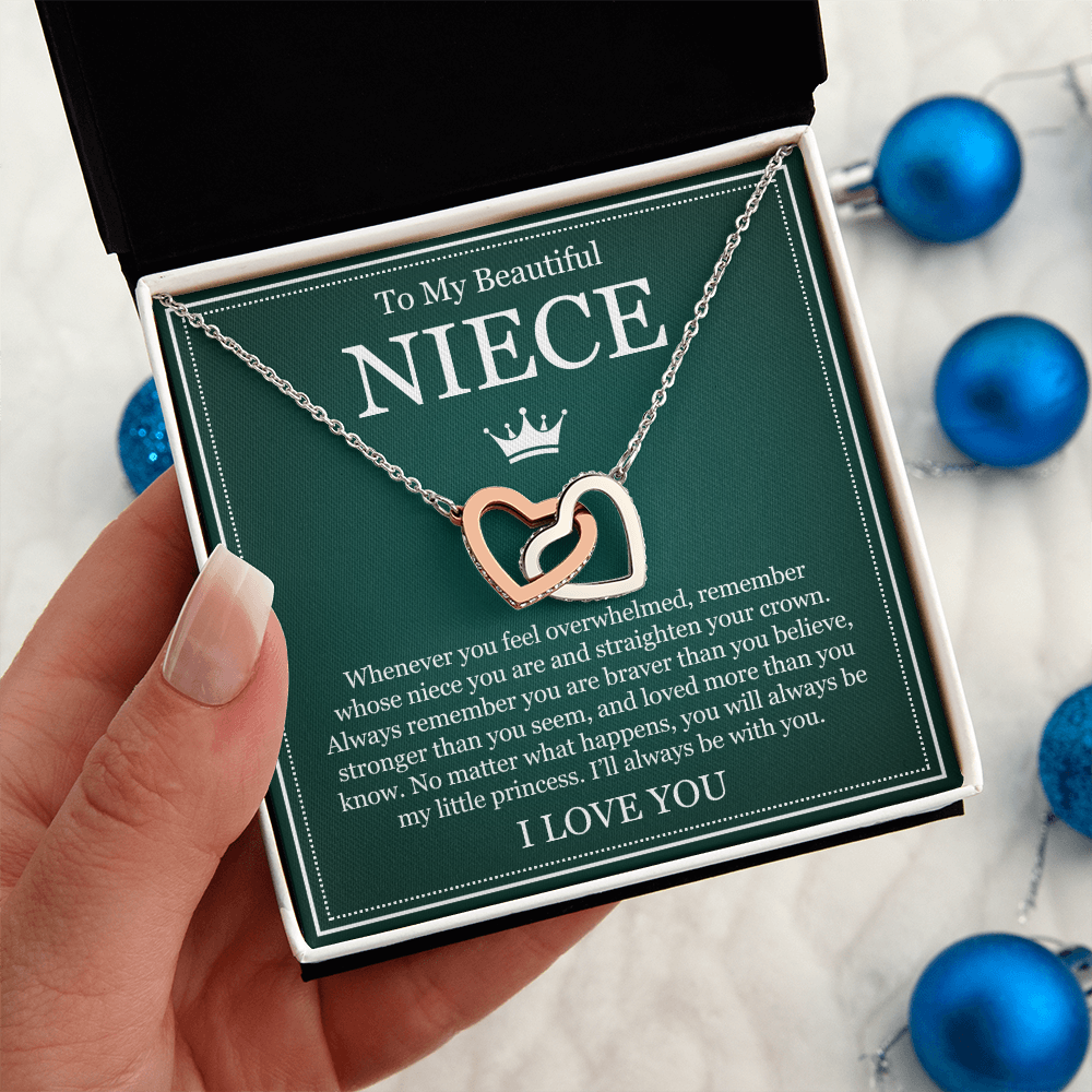 Interlocking Hearts Necklace - To My Beautiful Niece