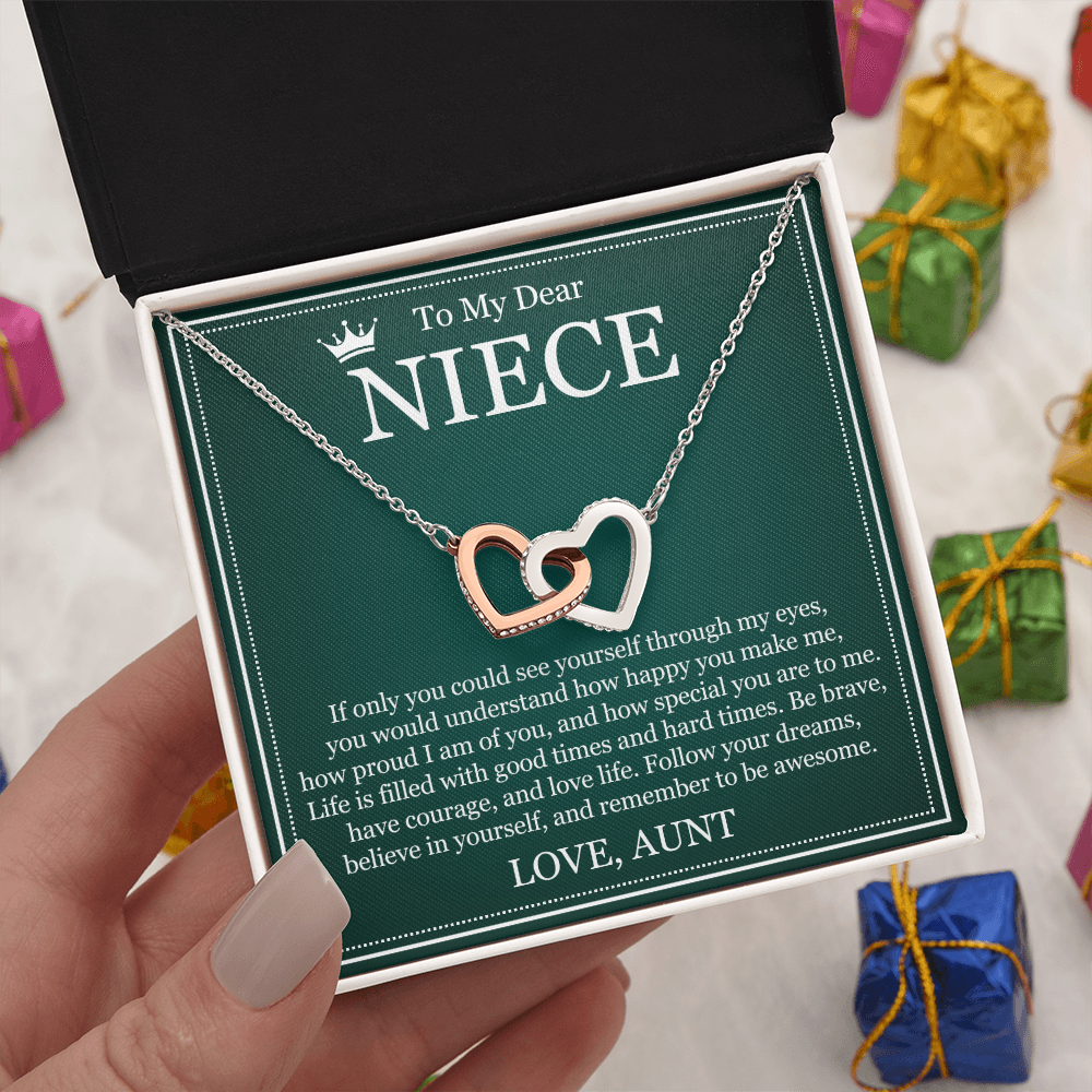 Interlocking Heart Necklace - To My Dear Niece