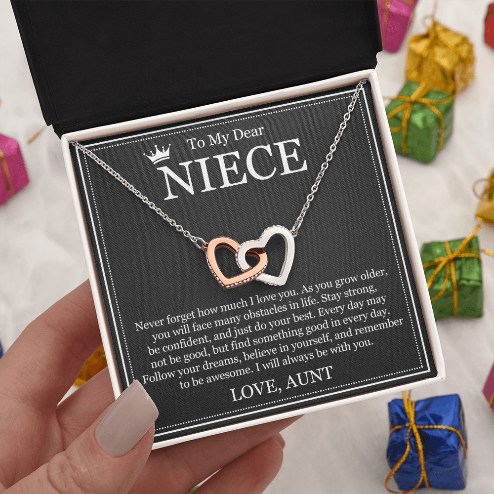 Interlocking Heart Necklace - To My Dear Niece