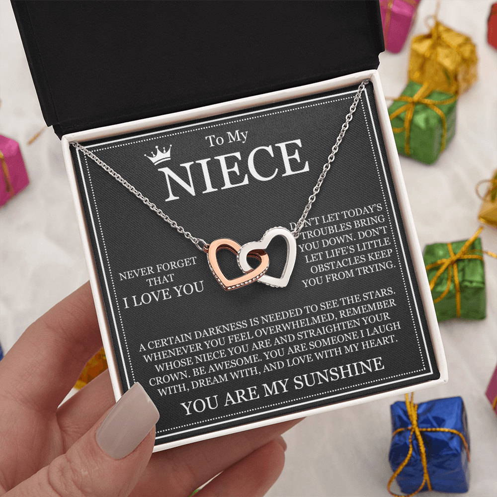 Interlocking Heart Necklace - To My Niece