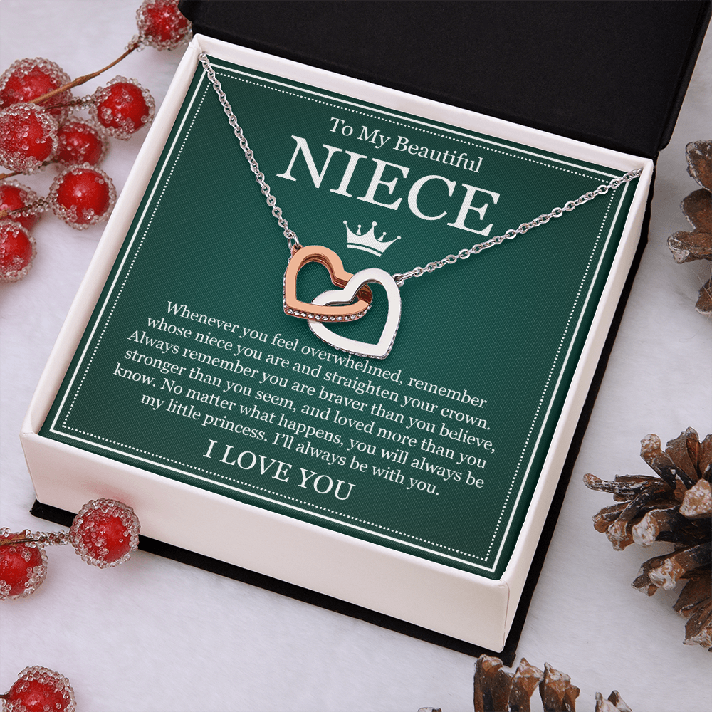 Interlocking Hearts Necklace - To My Beautiful Niece